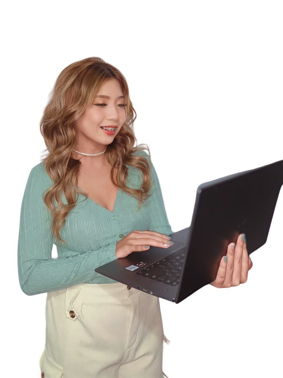 Jennifer “Katy” Pingol working at a laptop, ready to discuss accounting support